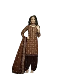 Women's Pure Cotton Bandhni Un-Stitched Salwar Suit Dress Material-thumb1