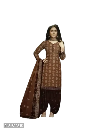 Women's Pure Cotton Bandhni Un-Stitched Salwar Suit Dress Material-thumb2