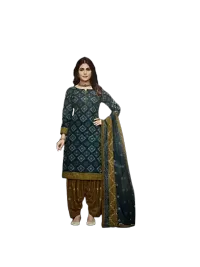 Women's Pure Cotton Bandhni Un-Stitched Salwar Suit Dress Material-thumb1