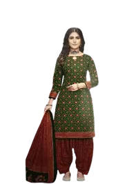 Women's Pure Cotton Bandhni Un-Stitched Salwar Suit Dress Material-thumb1