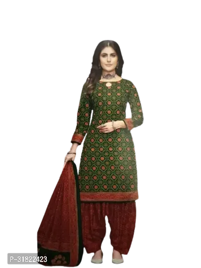 Women's Pure Cotton Bandhni Un-Stitched Salwar Suit Dress Material-thumb2