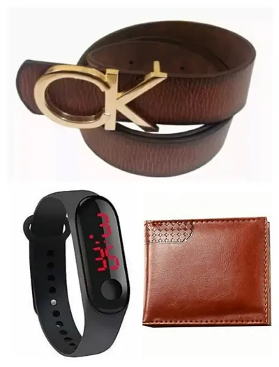 Wallet & Belt With LED Watches