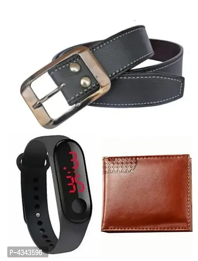 Wallet  Leatherite Belt ,Led Plastic Combo-thumb0