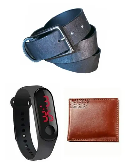 Combo Of Belt,Wallet & Smart Watch