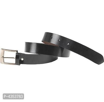 Leatherite Black Solid Belt-thumb0