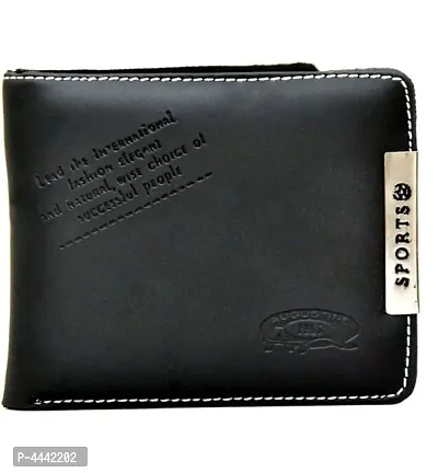 Men's PU Leather 4 Card Slot 2 Compartment Wallet-thumb0