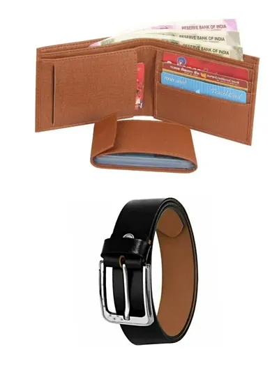Stylish Leatherite Belt With Wallet