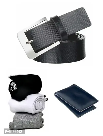 Pack of  5 ( One Belt and One Wallet  3 Towel Socks )