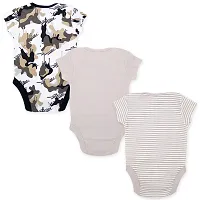 The Boo Boo Club Baby Cotton Half Sleeve Rompers, Bodysuits - Pack of 3-thumb1