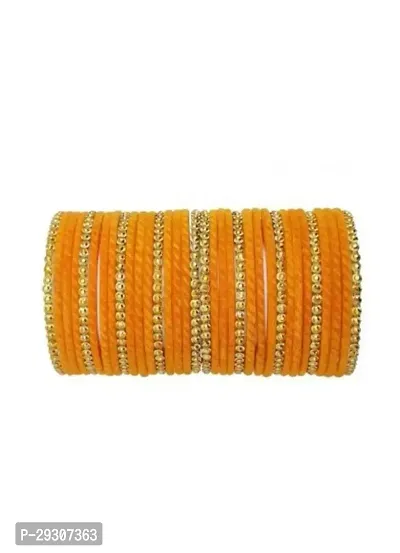 Anitya Golden Designer Glass Velvet Bangles Set For Women And Girls Pack Of 34.-thumb0