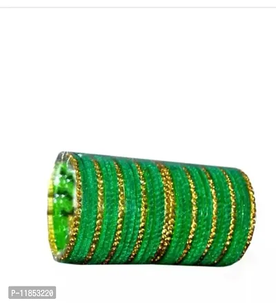 Anitya trendy velvet bangles set with golden designer for women and girls (pack of 34)