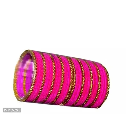 Anitya trendy velvet bangles set with golden designer for women and girls (pack of 34)