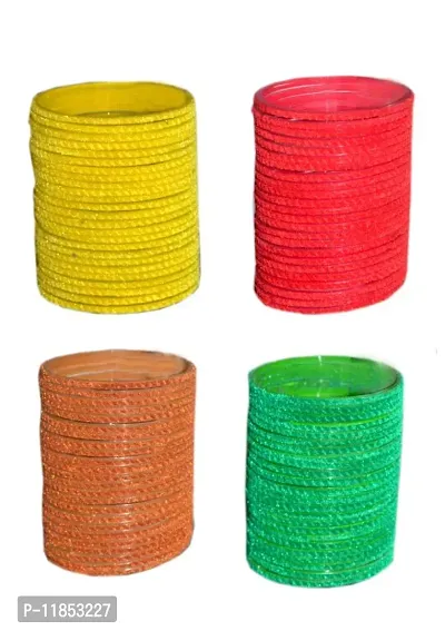 Trendy 4 colour velvet bangles set  for women and girls (pack of 96)