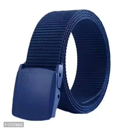 Elegant Navy Blue Leather Solid Belt For Men-thumb0