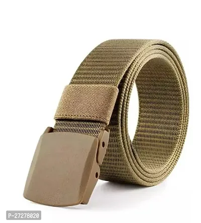 Elegant Golden Leather Solid Belt For Men-thumb0