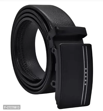 Elegant Black Leather Solid Belt For Men