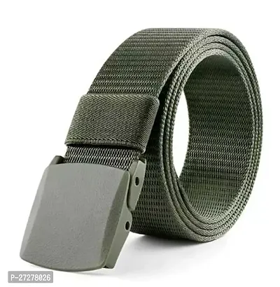 Elegant Green Leather Solid Belt For Men