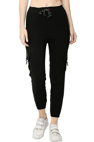 Stylish Viscose Blend Self Design Joggers For Women