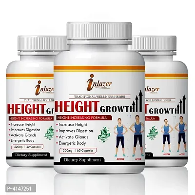 Height Growth Herbal Capsules For Growing Maximum Height 100% Ayurvedic Pack Of 3-thumb0