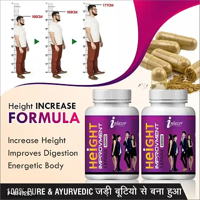 Height Improvement Herbal Capsules For Increases Vitality 100% Ayurvedic Pack Of 2-thumb0