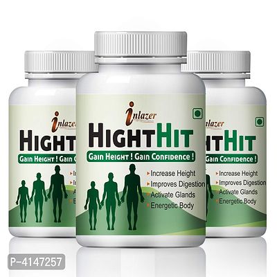 Height Hit Herbal Capsules For Increases Bone Mass 100% Ayurvedic Pack Of 3-thumb2