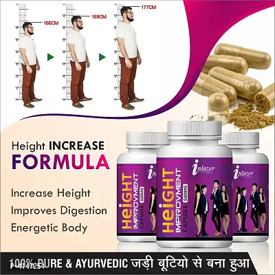 Height Improvement Herbal Capsules For Increases Vitality 100% Ayurvedic Pack Of 3-thumb0