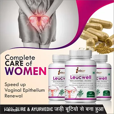 Leucewell Herbal Capsules For Help In Reduce Leucorrhoea 100% Ayurvedic Pack Of 3-thumb0