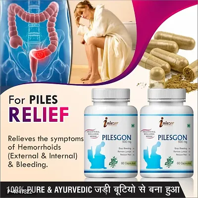 Pilesgon Herbal Capsules For Over Come Haemorrhoid 100% Ayurvedic Pack Of 2-thumb0