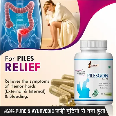 Pilesgon Herbal Capsules For Over Come Haemorrhoid 100% Ayurvedic Pack Of 1-thumb0