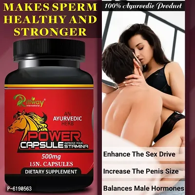 Power Capsules For Helps In Uplift Energy,  Increases Male Sperm and Sex Drive - 15 Capsules