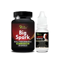 Big Spark Herbal Capsules and Libido Increase Oil For Increasing Size and Big Penis Size Medicines Capsules For Men - 30 Capsules + 15 ML-thumb1