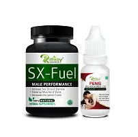 SX Fuel Herbal Capsules and Penis Enlargement Oil For Bigger Strong Man Enlarger Max Size Capsules Gold Large Extra - 30 Capsules + 15 ML-thumb1