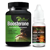 Booster One Herbal Capsules and Sexual Wellness Oil For Sexual Weakness and Strength, Erectile Power for Men and Boys - 30 Capsules + 15 ML-thumb1