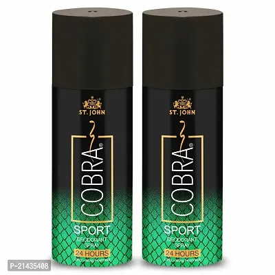 ST. JOHN COBRA Perfume Body Spray for Men  Women | Irresistible Scent Fresh and Soothing Long lasting Deo Sports Perfume Deodorant Body Spray - for Men (150 ml, Pack of 2)