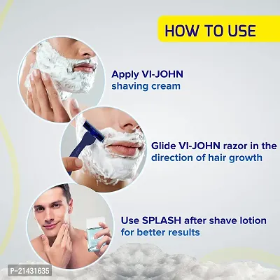 VI- JOHN Shaving Cream For Men, With Tea Tree Oil, Vitamin E and Bacti- Guard Formula, For All Skin Types, Heals, Moisturizes  Smoothens Skin-thumb5