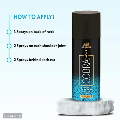 ST. JOHN COBRA Cool Deo Deodorant Spray | Long Lasting Good Fragrance Perfume | Irresistible Scent Fresh and Soothing Perfume (150Ml)-thumb2