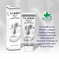 VI- JOHN Shaving Cream For Men, With Tea Tree Oil, Vitamin E and Bacti- Guard Formula, For All Skin Types, Heals, Moisturizes  Smoothens Skin-thumb2