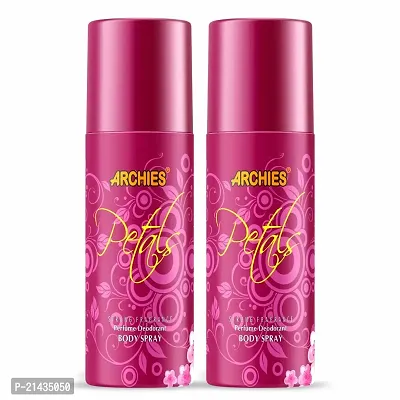 ARCHIES Unisex Irresistible Scent Fresh and Soothing Long Lasting Good Fragrance Deo Petals Perfume Deodorant Body Spray - For Men  Women (150 Ml Each, Pack Of 2)-thumb0