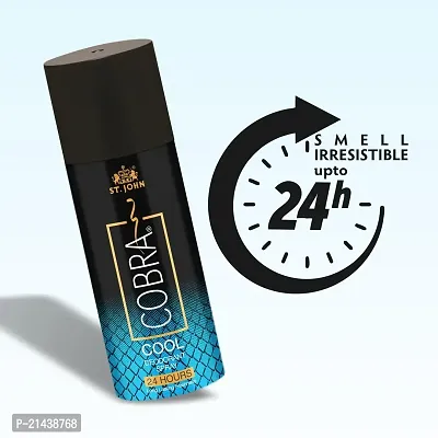 ST. JOHN COBRA Cool Deo Deodorant Spray | Long Lasting Good Fragrance Perfume | Irresistible Scent Fresh and Soothing Perfume (150Ml)-thumb3