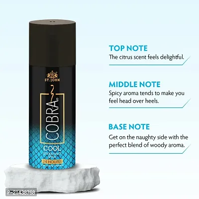 ST. JOHN COBRA Cool Deo Deodorant Spray | Long Lasting Good Fragrance Perfume | Irresistible Scent Fresh and Soothing Perfume (150Ml)-thumb5