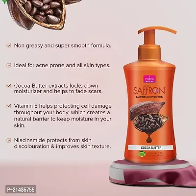 VI-JOHN Cocoa Butter Saffron Fairness Body Lotion For Men  Women | Chemical Free Moisturizes skin Lotion upto 48 hour 250ml-thumb5