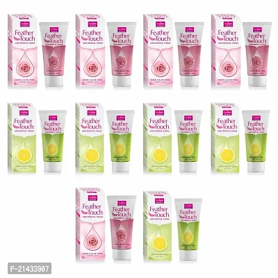 VI - JOHN Feather Touch Hair Removal Lime, Rose and aloe vera Cream (40 Gram each, Set Of 10)