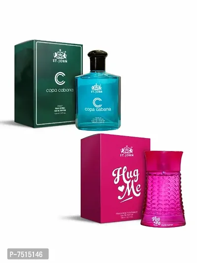 ST-JOHN Perfume Combo of 2 Perfumes | Hug Me Perfume 100 ml For Women | Copa Cabana Perfume 100ml For Men Eau de Parfum  -  200 ml (For Men  Women)-thumb0