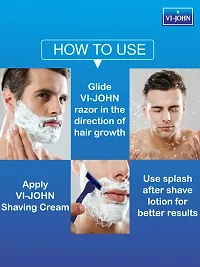 VI-JOHN Shaving Grooming Kit For Men - After Shave Loti  Shave Foam All Type 400 gm (Pack Of 2) - (4 Items in the set)-thumb3