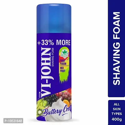 VI-JOHN Fruit Fusion Shaving Cream for Men with Vitamin E Enriched  Anti bacterial Properties 400g-thumb0