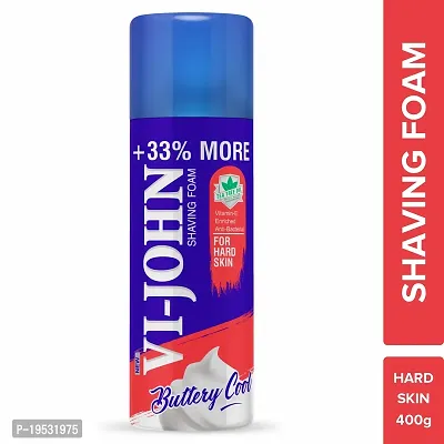 VI-JOHN Hard Skin Type Shaving Cream for Men with Vitamin E Enriched  Anti bacterial Properties 400g-thumb0