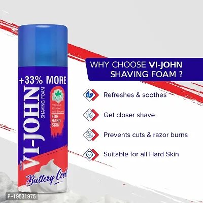 VI-JOHN Hard Skin Type Shaving Cream for Men with Vitamin E Enriched  Anti bacterial Properties 400g-thumb3