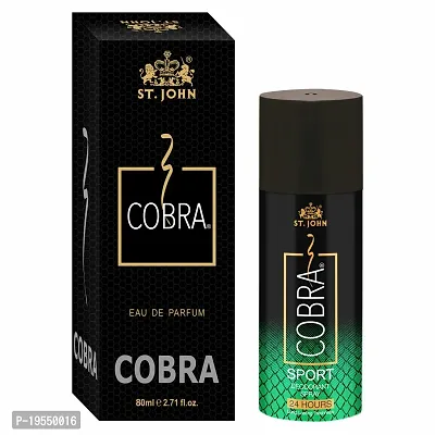 ST. JOHN Cobra Deo Sport Deodorant Body Spray (150ML) and Cobra 80ML Perfume (2 Items in the set)-thumb0
