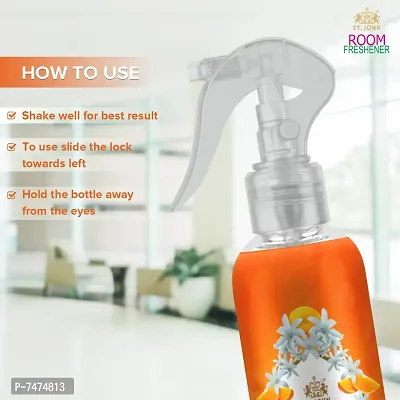 ST-JOHN Room Freshener | Long Lasting Fragrance | Orange  Rajnigandha | Combo Pack of 4 Spray (4 x 250 ml)-thumb2