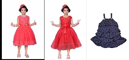 Pack Of 3 Girls Trendy Dresses